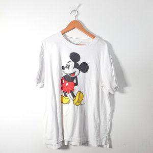 Mickey Mouse T Shirt‎ Adult Large White Cotton Cartoon Character Kidcore DISNEY